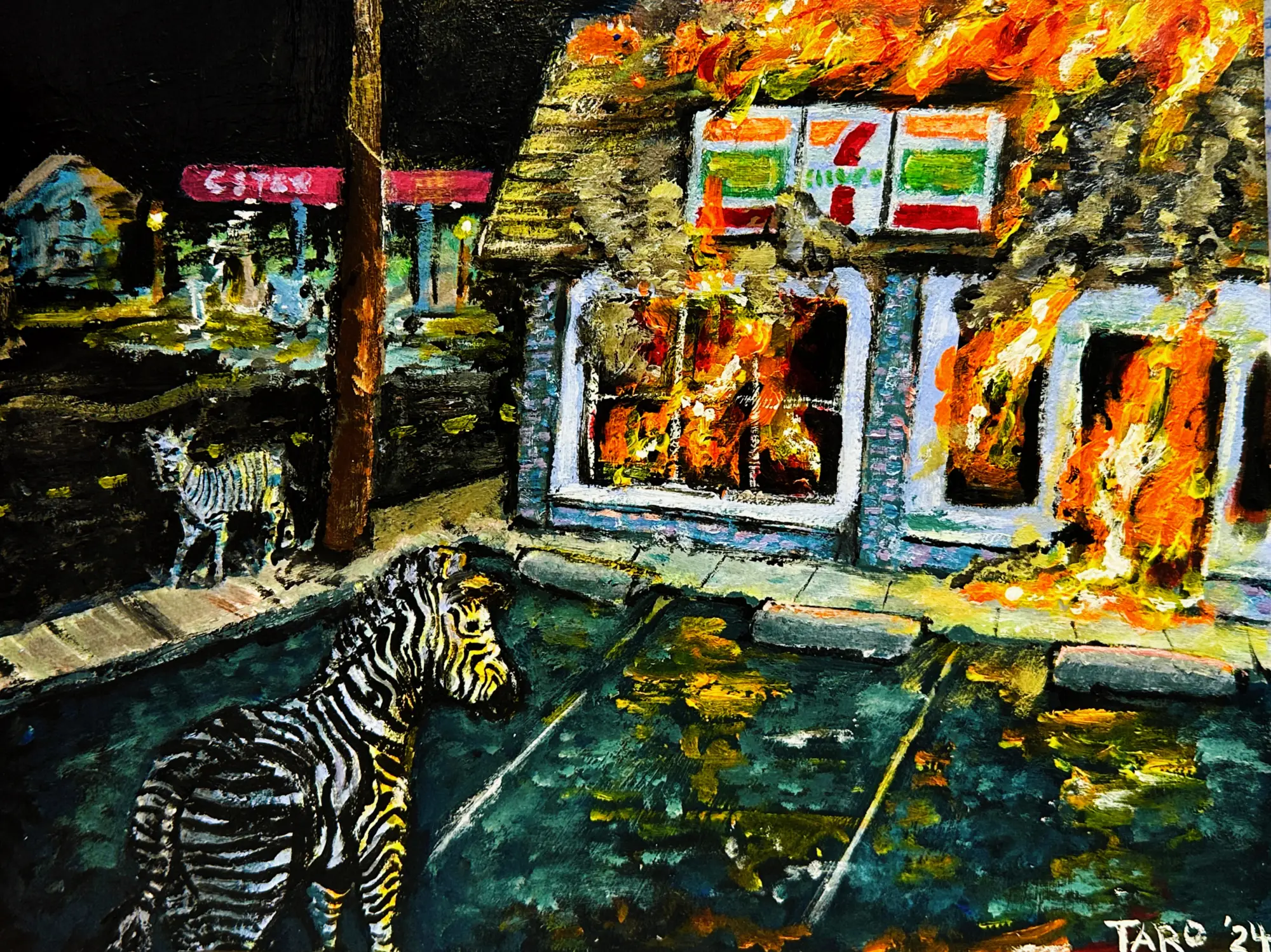 Late Night Munchies, an acrylic painting by Taro O'Halloran