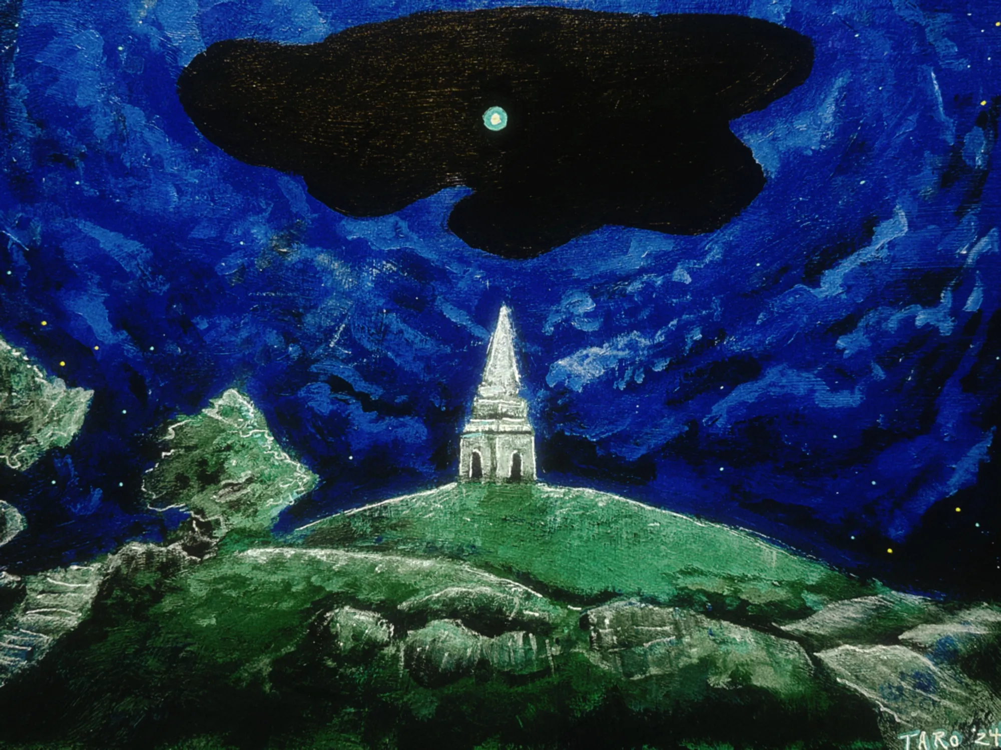 The Blue Light, an acrylic painting by Taro O'Halloran